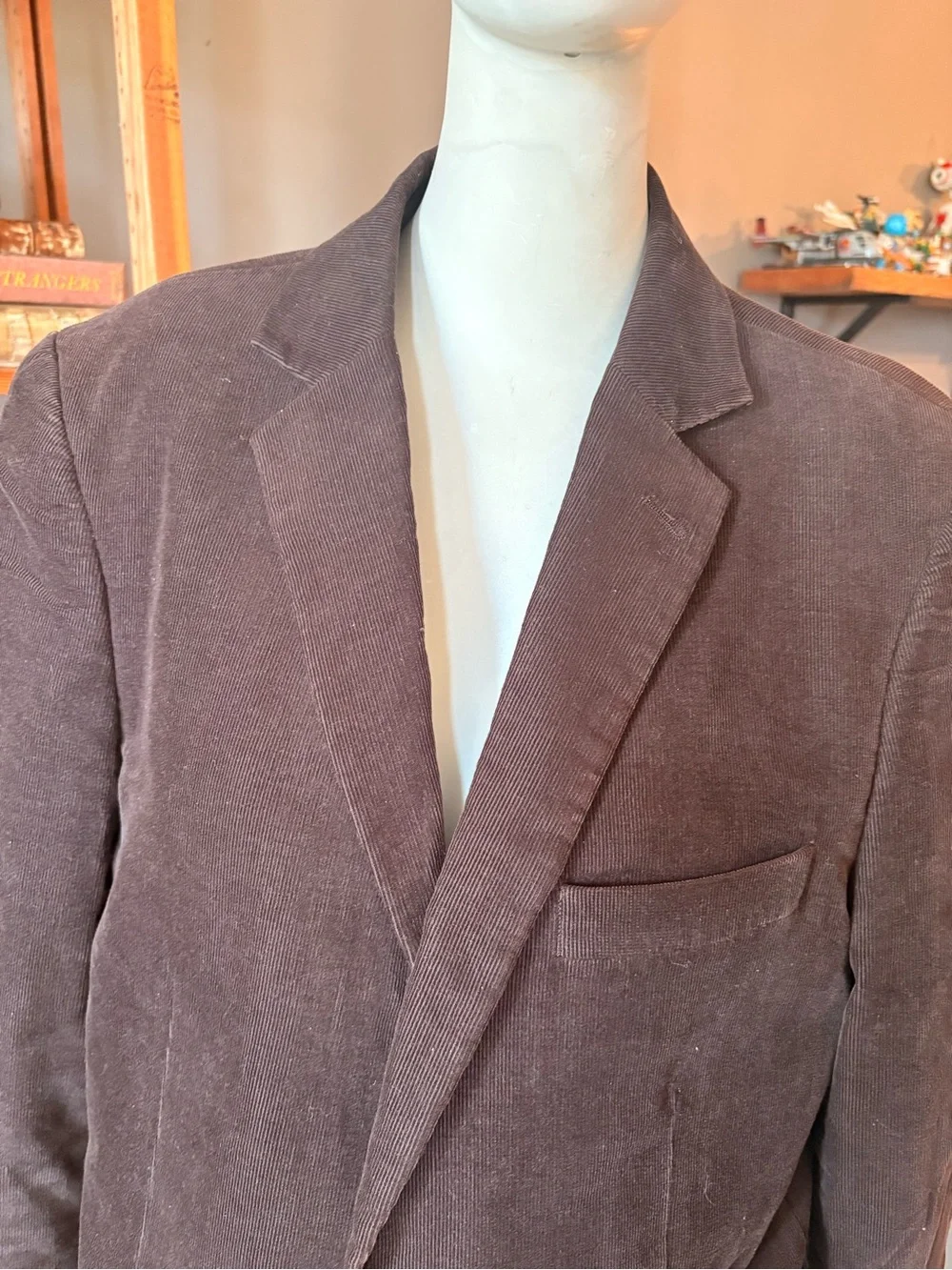 H&M Dark Brown Corduroy Blazer - Two-Button Sport Coat